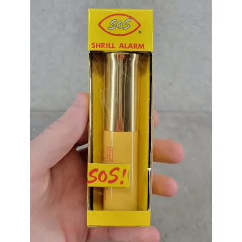 SOS Shrill Alarm Personal Security Handbag Pocket Size Gold Tone Vintage 10-MG