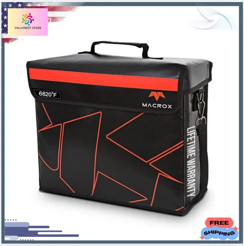 Fireproof Waterproof Document Bag with Lock 16x12.6 Fire Safe Storage Box