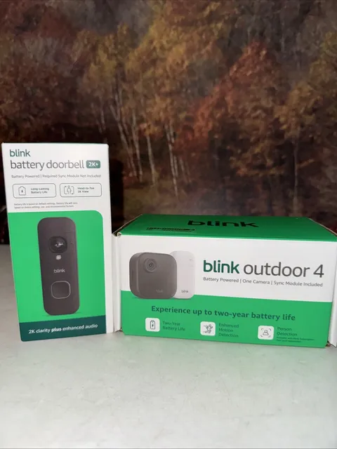 Blink Outdoor 4 Wireless Camera Security System & Blink Video Doorbell BUNDLE