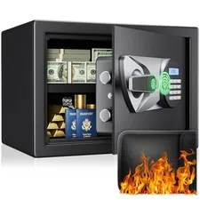 BlackSmith Home Biometric Safe 1.0 Cub - Fingerprint Recognition Box With Key...