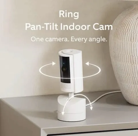 Ring Pan-Tilt Indoor Cam (Newest Model) 1080p, WiFi 360° Pan,Two-Way Talk, White