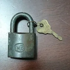 W.B. G-2 Steel Keyed Padlock, Matte Black, Small, 9mm Shackle, 1 Key