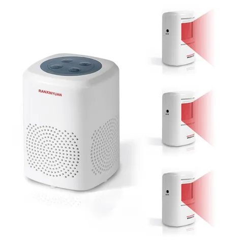 Ranxinyuan Wireless Motion Sensor Alarm 3 PIR Detectors 1 Receiver 110dB