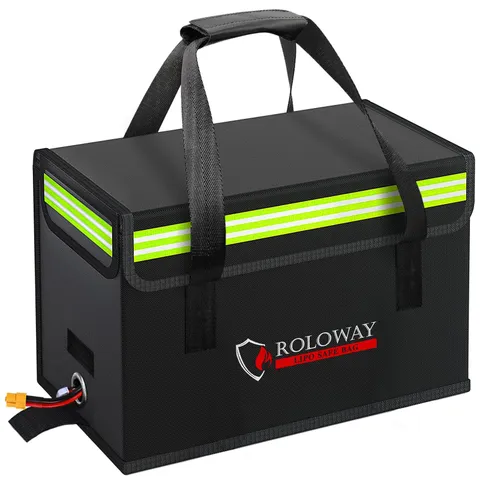 Lipo Battery Bag (15 x 8.5 x 10 inch), Large Fireproof Lipo Ebike Bag with Co...