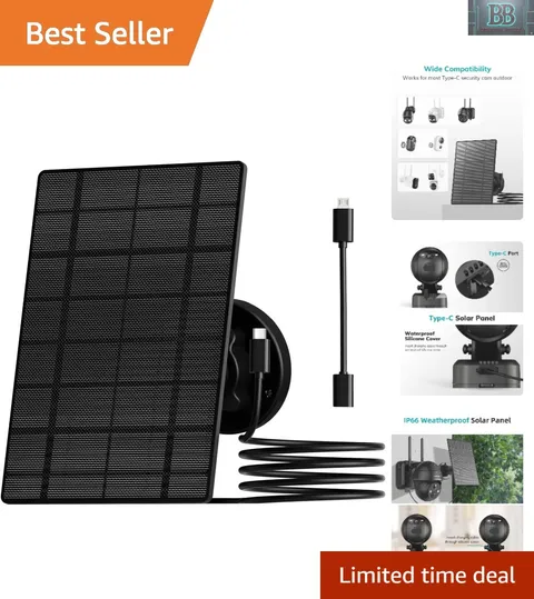 Weatherproof 3W Solar Panel – Continuous Power for Outdoor Security Cameras