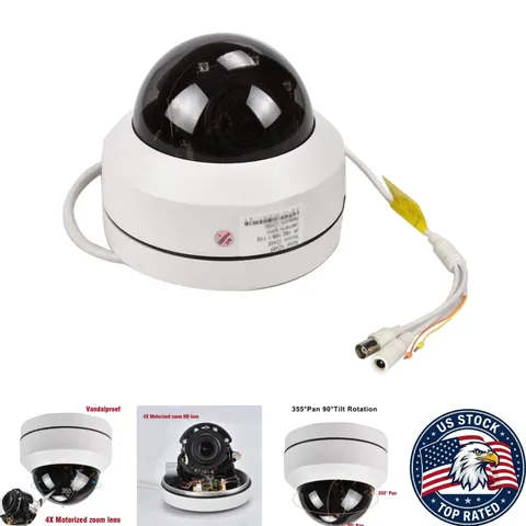 Weatherproof Mini PTZ Camera 1080P with 4X Zoom, 65ft Night Vision IR Distance