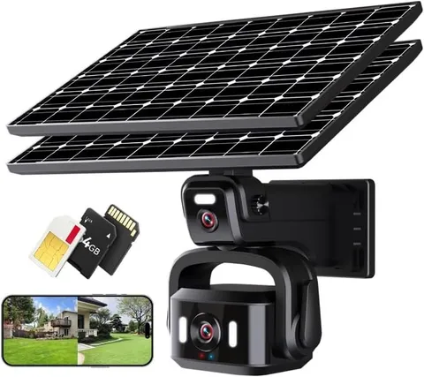 4G LTE Cellular Solar Security Camera Wireless Outdoor, No WiFi Solar Powered...