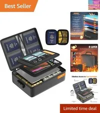 5200°F Fireproof Document Organizer with Lock Fireproof & Waterproof File Org...