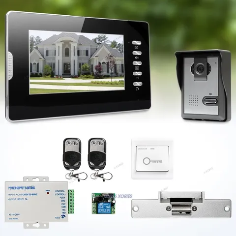 7inch Wired Video Door Phone Intercom System with Intra-monitor Audio Intercom