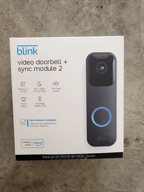 Blink Video Doorbell + Sync Module 2 | Two-year battery life, Two-way audio, HD