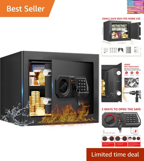 1.3 Cub s for Home Use Fire and Water Proof, Digital Security Box Fireproof S...