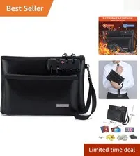 Compact Fireproof Cash Bag - Durable Storage for Documents and Valuables, Small