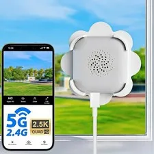 2.5K Window Camera, 5GHz & 2.4GHz Window Security Cameras with Color Night Vi...