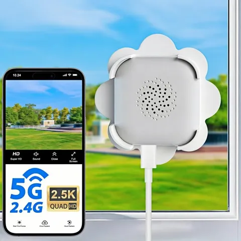 2.5K Window Camera, 5GHz & 2.4GHz Window Security Cameras with Color Night Vi...
