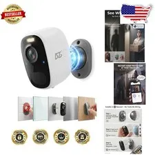 Apartment Door Magnetic Camera - 2K Resolution, 2-Way Audio, Peel-Off No Damage