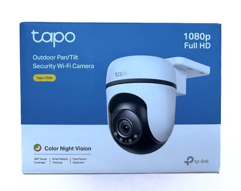 Tapo 1080P Outdoor Wired Pan/Tilt Security Wi-Fi Camera, 360° View, White C500