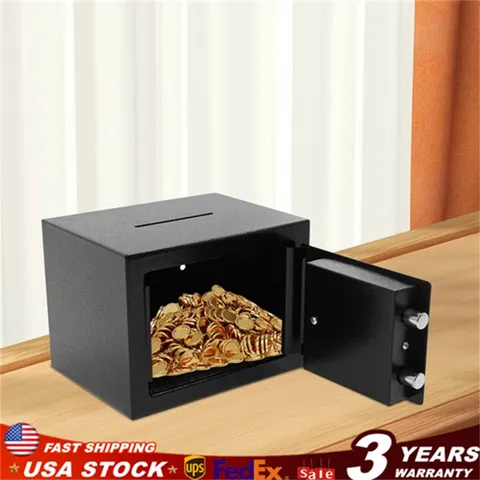 4.6L Small Secure Fireproof Steel Safe High Security Cash Money Safe Box