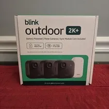 Blink Outdoor 2K+ Wireless Security Camera 3 Camera System Sync Black New Sealed