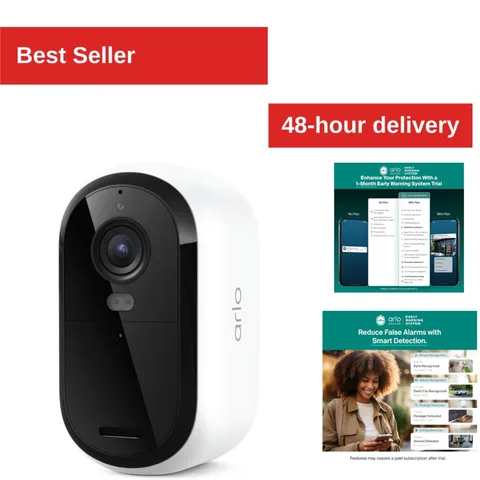 Arlo Essential Battery 2K Security Camera - Wireless, Night Vision, 1-Pack