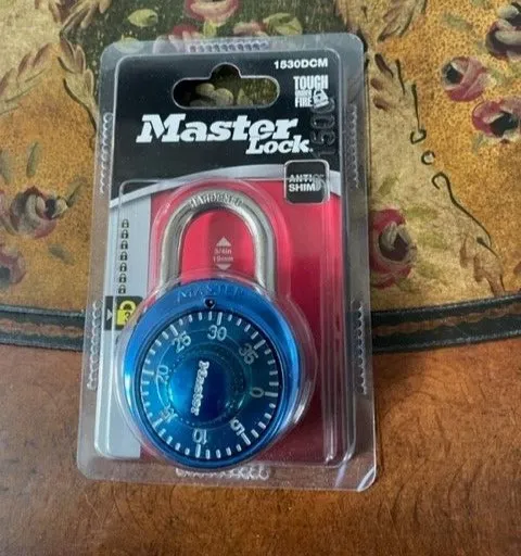 NEW Master Lock 1500DCM Combination Padlock, ANTI SHIM - Blue