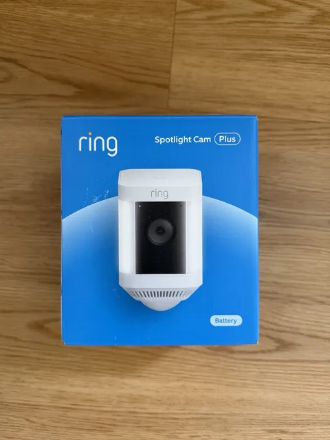 Ring - Spotlight Cam Plus Outdoor/Indoor Wireless 1080p Battery Camera - SEALED