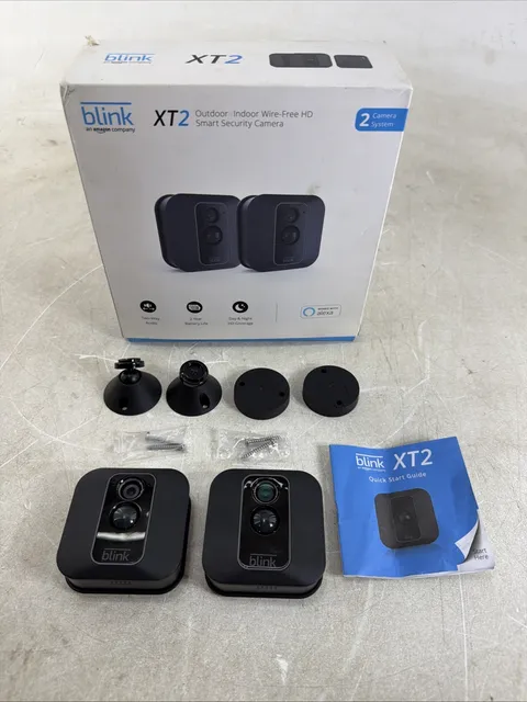2 Blink XT2 Wi-Fi 1080p Indoor/Outdoor Security Cameras Alexa - Parts