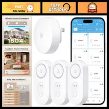 Smart Water Leak Detector 3 Pack - WiFi Sensor with 1804ft Range, Alarm & 5-Year