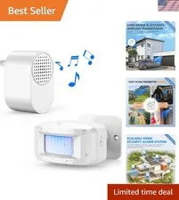 Battery-Powered Outdoor Motion Sensor Alarm with Adjustable Detection Range
