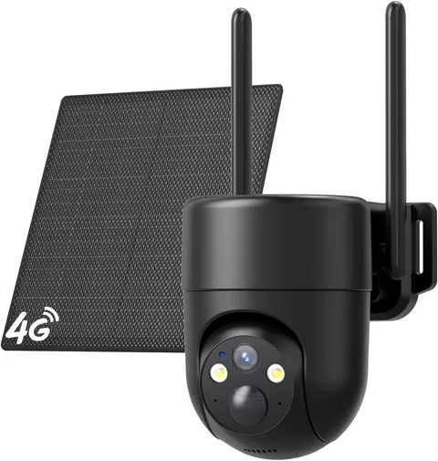 4G LTE Cellular Security Cameras Outdoor, 2K 360° View No Wifi Needed Solar Powe