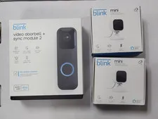 Blink Smart Wifi Video Doorbell with Sync Module 2 and 2x Blink Mini Cameras