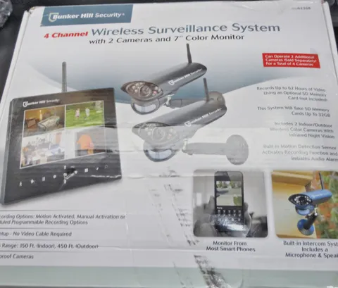 Bunker Hill Wireless 4-Channel Security System 62368 w/ 2 Cameras — Open Box