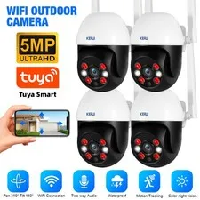 4-Pack Wireless 5MP WiFi Security Camera System Smart Outdoor Night Vision