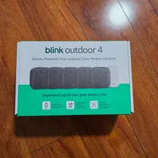 Blink Outdoor 4 (4th Gen) Battery Powered System w/ Sync module 5 camera System
