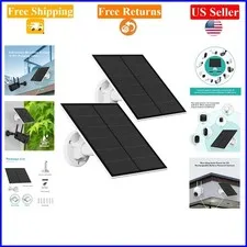 2 Pack 5W Waterproof Solar Panel for Rechargeable Battery Cameras