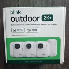 Blink Outdoor 2K+ Wireless Security Camera 3 Camera System (White) New Sealed