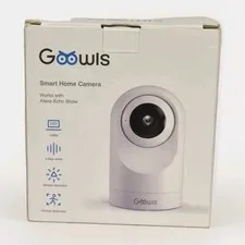 NEW GOOWIS 1080p WI-FI INDOOR CAMERA, ALEXA COMPATIBLE, WHITE, 2-WAY AUDIO 