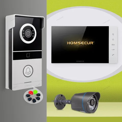 HOMSECUR 7'' Monitor Video Intercom System Kit CCTV Camera For Business Security