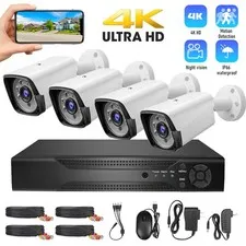 4CH 1080P CCTV Security Camera System Outdoor Camera DVR Night Vision Monitoring