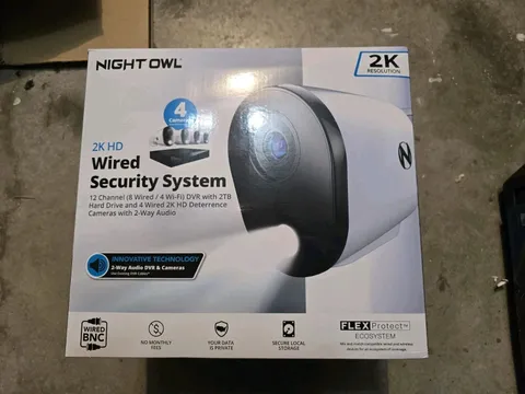 Night Owl - 12 Channel 4 Camera Wired 2K 1TB DVR Security System
