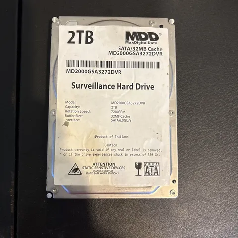 MaxDigitalData Surveillance Hard Drive -Sata/32MB Cache MD2000GSA3272DVR