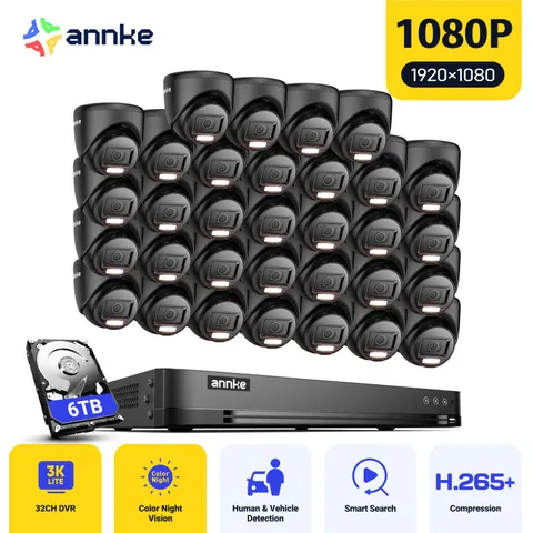 ANNKE 32CH 3K Lite DVR 1080P CCTV Security Camera System Color Night AI Detect