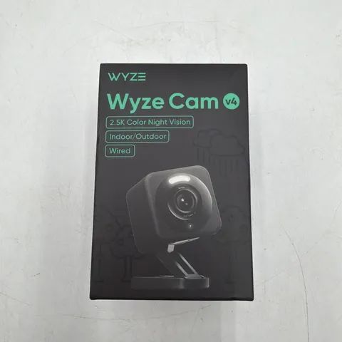 Wyze Cam V4 2.5K Color Night Vision Indoor/Outdoor Black Google Alexa