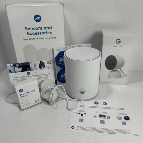 ADT Smart Security Hub w/ Google Nest Cam & Door Window Sensor Bundle