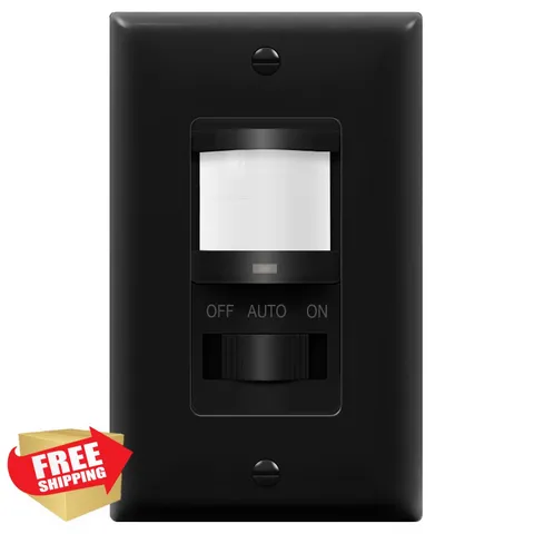 TOPGREENER Motion Sensor Switch Black 1 Pack