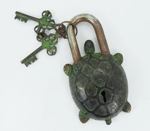 Handmade Rare Door Lock Handmade Brass Antique Padlock Tortoise Vintage Finish