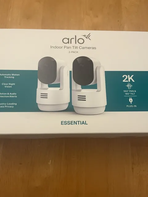 Arlo Essential 3rd GEN Wire-Free Indoor/Outdoor 2K Security Camera White 2 Pack