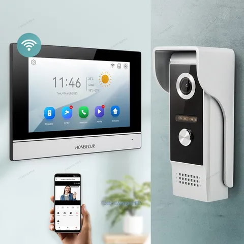 HOMSECUR WIFI Video Doorbell Intercom Night Vision Monitoring Motion Detection