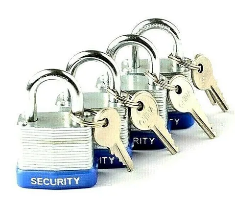 4 pc Laminated steel Padlock 50MM Case hardened steel shackles Short Shank Lock