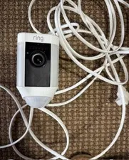 Ring Spotlight Cam Wired 1080 HD Built-in Spotlight Siren Alarm White