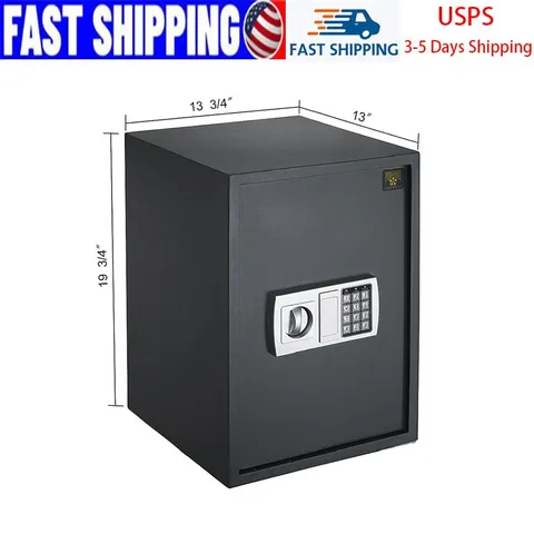 Compact Digital Safe Gray Steel Security Box Jewelry Document Money Storage Safe